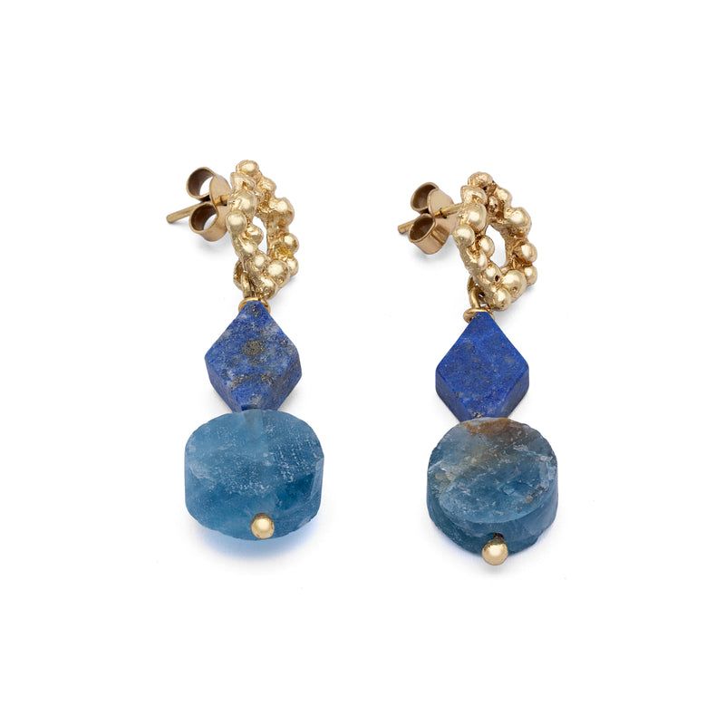 Velorra dual stone earrings close up