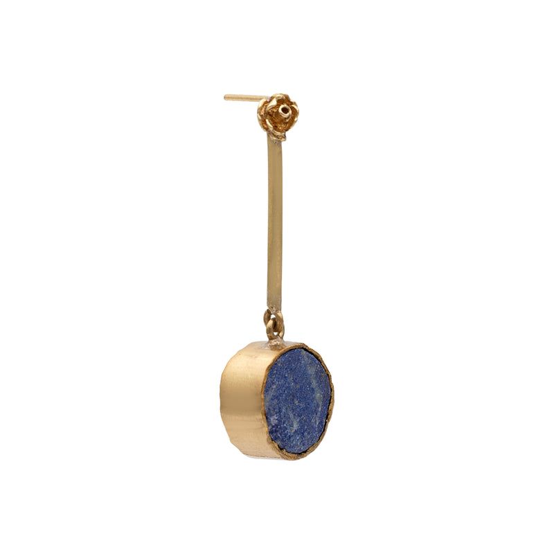 Velorra lapis floral drop earrings angled