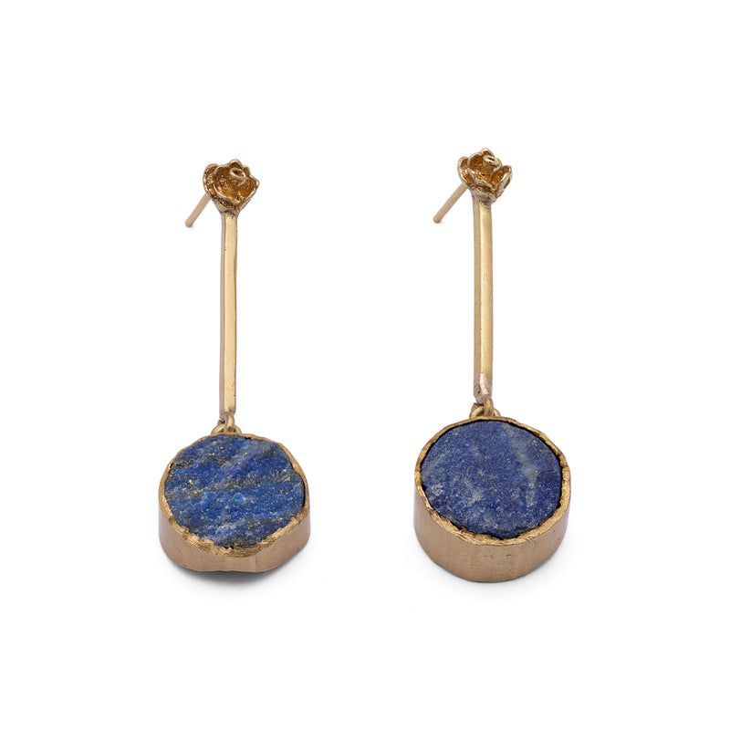 Velorra lapis lazuli earrings close up