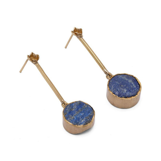 Velorra lapis lazuli earrings side view