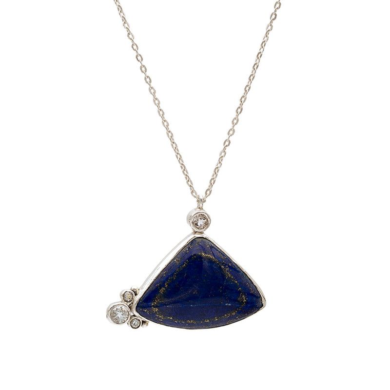 Velorra lapis lazuli pendant necklace side view