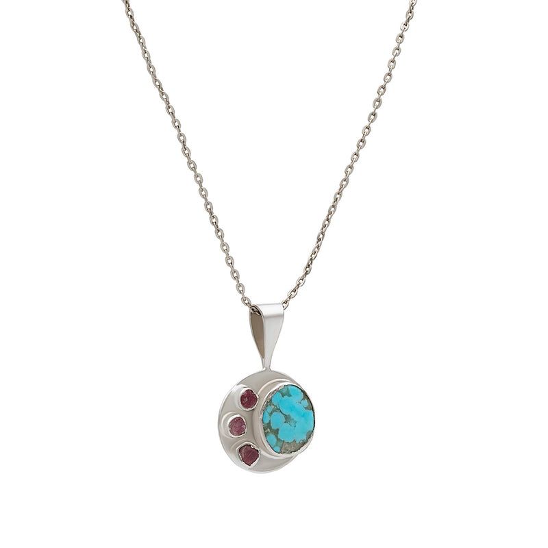 Velorra multi stone pendant necklace detail