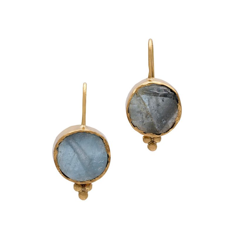 Waterfall fluorite drop earrings front view