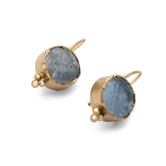 Waterfall fluorite drop earrings side view